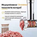 М'ясорубка з терками шатківницею і соковижималкою 9 насадок Rainberg 3800W М'ясорубка електрична з реверсом, фото 3