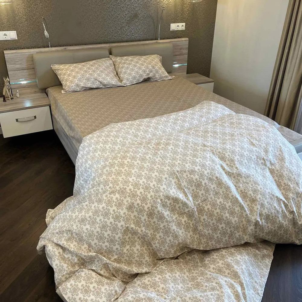 Полуторна постільна білизна 150х220 Вишуканість Сходу (23406) Бязь Ранфорс з компаньйоном, фото 1