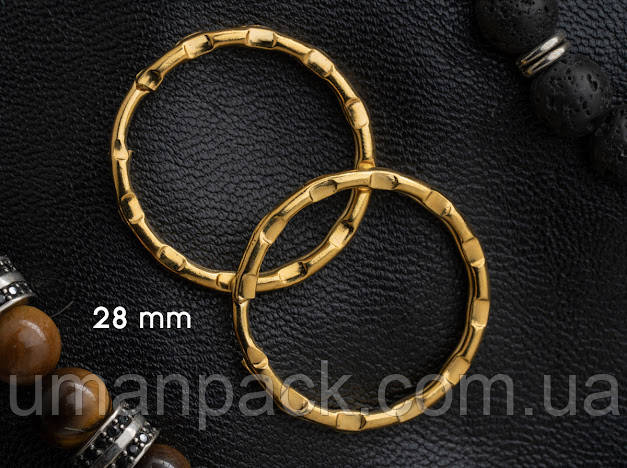 Кільце рифлене. Колір "золото". 28мм