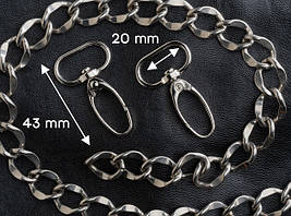 Карабін під стрічку. 43мм. Стрічка 20 мм