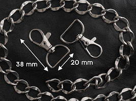 Карабін для брелка. 38мм. Під стрічку 20 мм