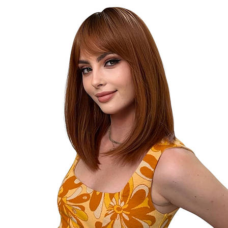 Перука руда з чубчиком Natural Fox, термоволокно, фото 1