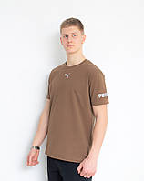 Чоловіча футболка Puma (по центру+рукав) т.беж