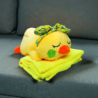 М'яка іграшка-подушка Solar «Каченя з бантиком» жовта (53 см) L1126, фото 3