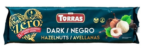 Шоколад темний без цукру і глютену Торрас з фундуком Torras Zero Dark Huzelnuts 300 г Іспанія (опт 3 шт)
