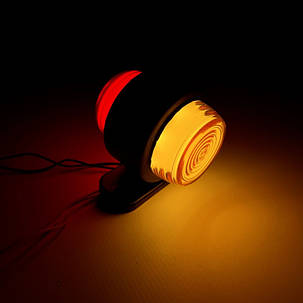 Ліхтар габаритний 7см 12-24V (LED) неон (червоно-жовтий), фото 2
