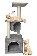 Кігтеточка для кота PURLOV 9480 (90 см, сіра, 3 рівні)