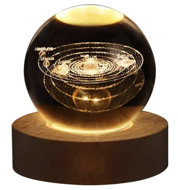 Нічник 3D Куля із сонячною системою 9321, фото 1