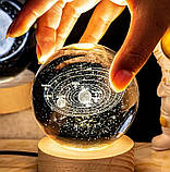 Нічник 3D Куля із сонячною системою 9321, фото 6