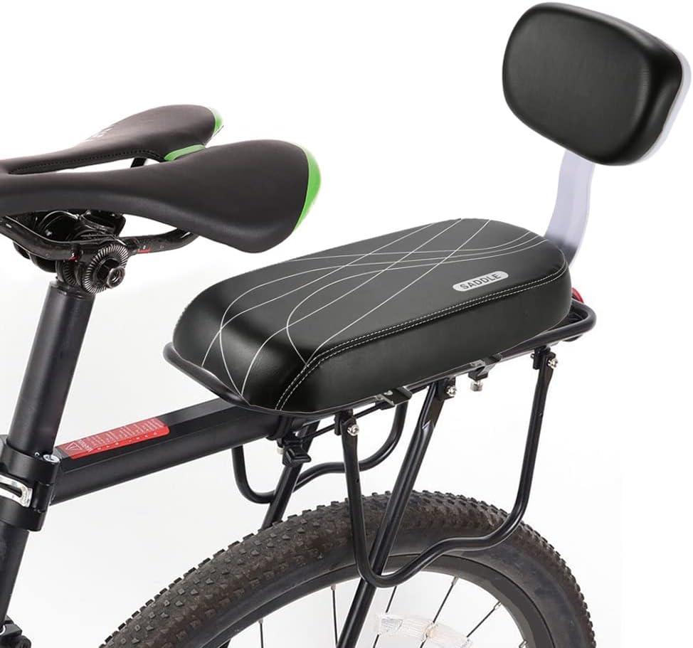 Дитяче сидіння на багажник велосипеда чорне зі спинкою та підставками для ніг Saddle, фото 1