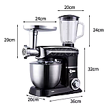 Кухонний комбайн-м'ясорубка Zepline посиленої потужності 4200 Вт Комбайн-м'ясорубка з тістомісом та блендером Кухонна машина 3в1, фото 4