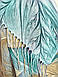 Палантин шарф легкий осінь-весна Есіння бірюза, фото 3