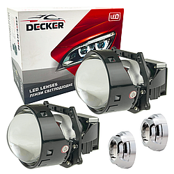 Світлодіодні Bi-LED лід лінзи для фар головного світла авто Decker LED BL 3.0" R9 55W 5500K 9-16V (2шт)