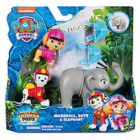 Ігровий набір Paw Patrol Jungle Pups Marshall,Skye Elephant Щенячий патруль з фігурками Маршалла, Скай і слона
