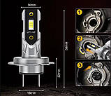 MINI LED лампа H7 Xplus з обманкою 1:1 Вузький діод Правильний пучок світла на ближнє або дальнє світло протитуманки 12в-24в 1шт, фото 8