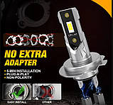 MINI LED лампа H7 Xplus з обманкою 1:1 Вузький діод Правильний пучок світла на ближнє або дальнє світло протитуманки 12в-24в 1шт, фото 2