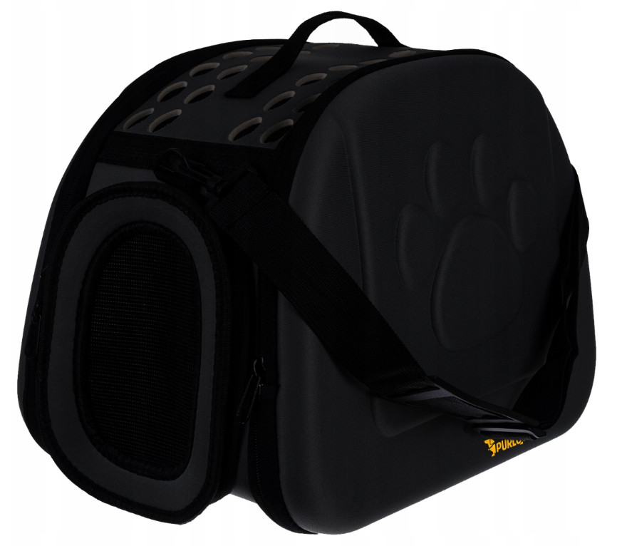 Сумка-транспортер для собак, котів і кроликів PURLOV 18270 (безпечна, чорна, для тварин до 6 кг), фото 1