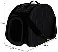 Сумка-транспортер для собак, котів і кроликів PURLOV 18270 (безпечна, чорна, для тварин до 6 кг), фото 2