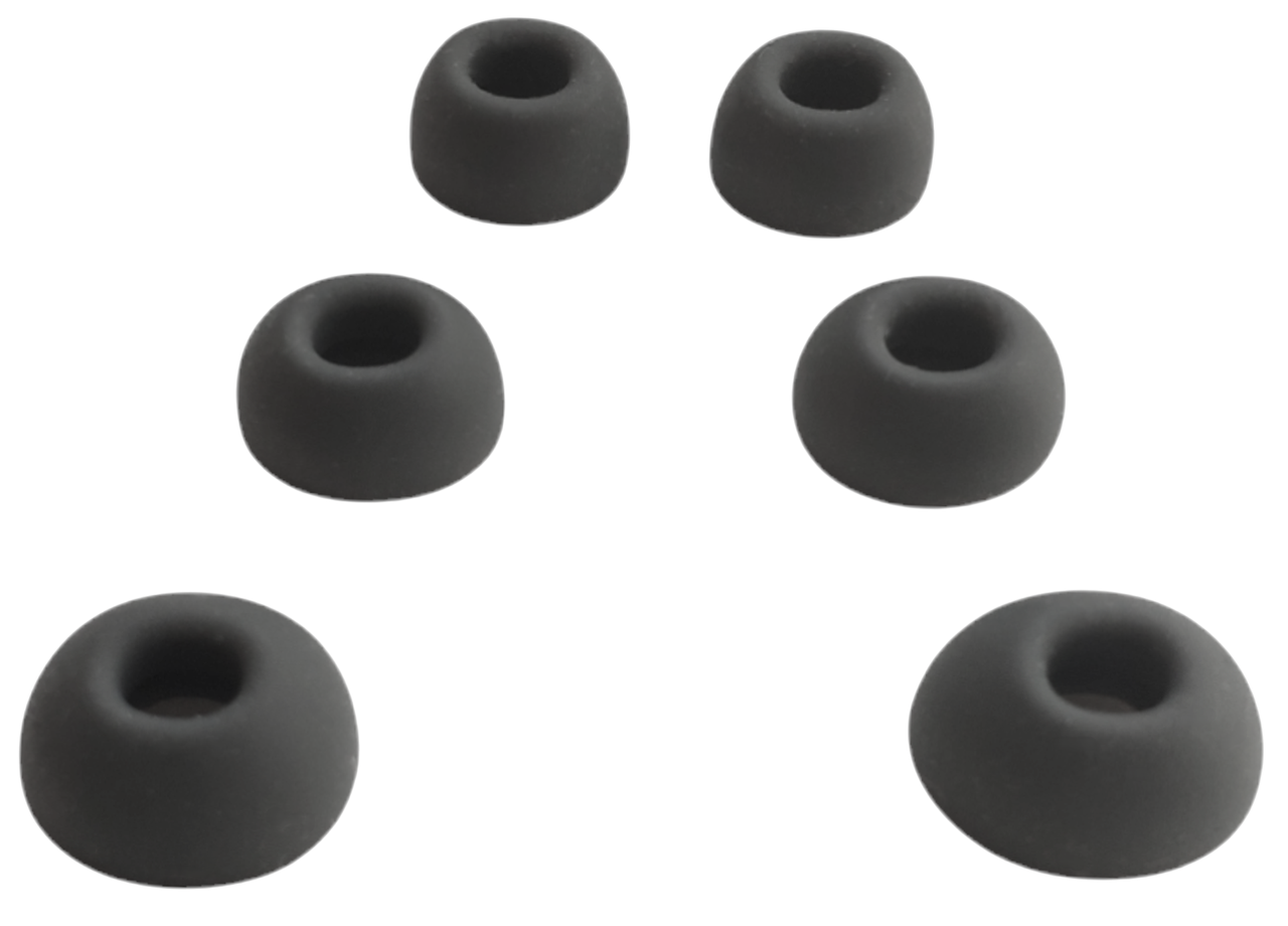 Амбушюри силіконові 4.6x3.5 мм овальні насадки для вакуумних навушників та гарнітур 3 пари розмір S/M/L сірі, фото 1