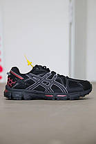 Зимові Чоловічі Кросівки Asics Gel-Kahana 8 Waterproof Black / Асікс Гел-Кахана 8 Вотерпруф Чорні з Червоним, фото 4
