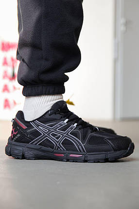 Зимові Чоловічі Кросівки Asics Gel-Kahana 8 Waterproof Black / Асікс Гел-Кахана 8 Вотерпруф Чорні з Червоним, фото 1