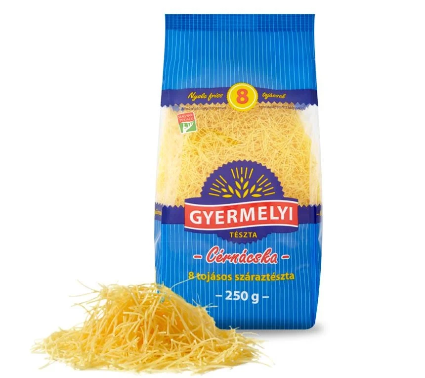 Макарони з 8 яєць Gyermelyi тонка нитка 250 г, фото 1