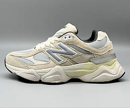 Жіночі кросівки демісезон New Balance 9060 замш/текстиль бежеві із сірим р 36,37,38,41