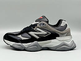 Жіночі кросівки демісезон New Balance 9060 замш/текстиль чорні із сірим р 37,39,41