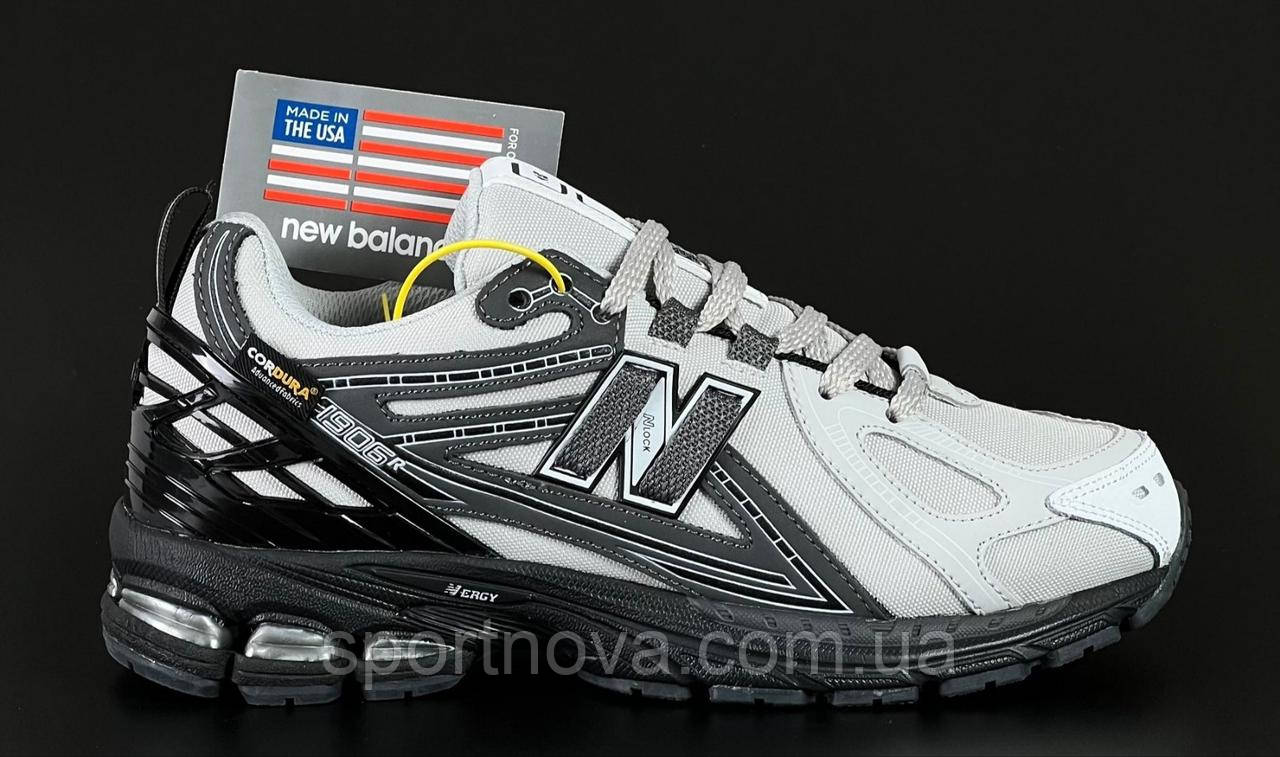 Чоловічі кросівки осінь/зима New Balance 1906 термошкіра/водовідштовхувальна тканина білі із сірим р. 41-46