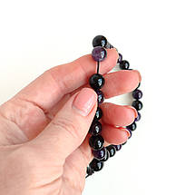 Чотки з Чорного агату та Аметиста 27 бусин d 10мм, фото 4