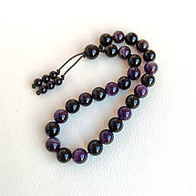 Чотки з Чорного агату та Аметиста 27 бусин d 10мм, фото 5