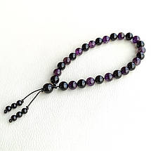 Чотки з Чорного агату та Аметиста 27 бусин d 10мм, фото 2