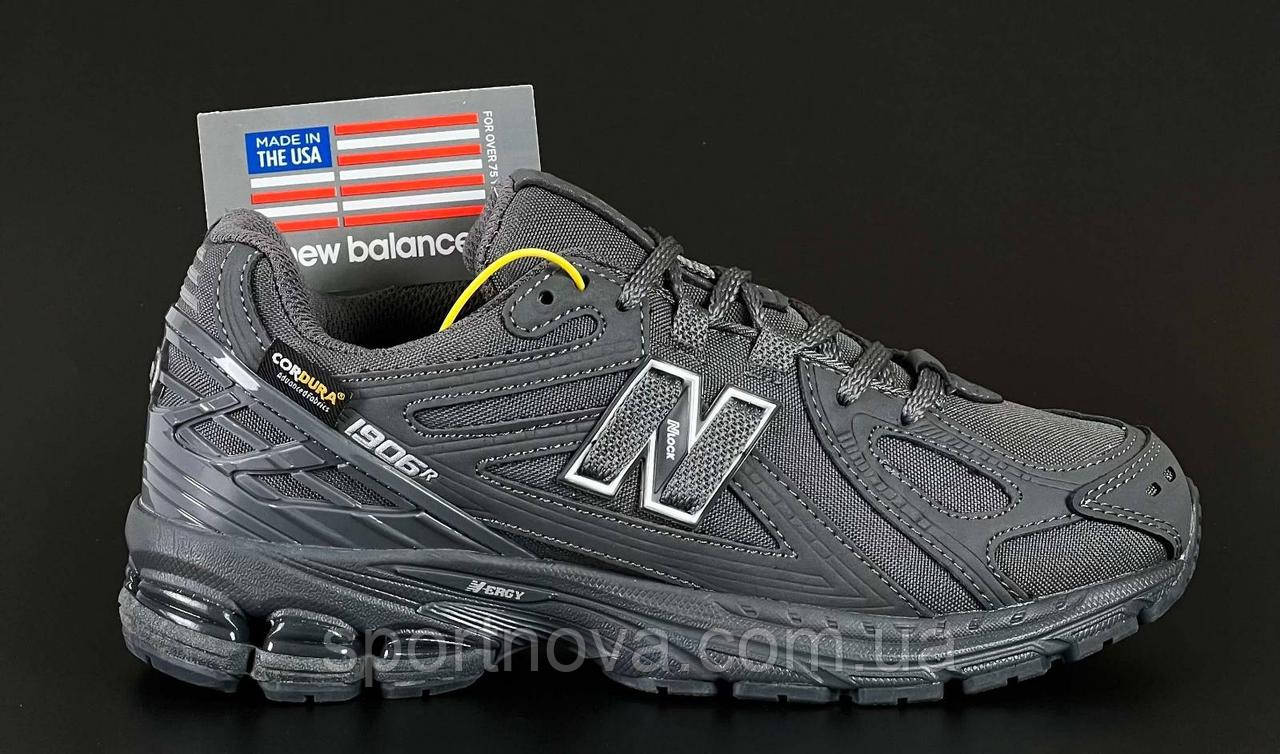 Чоловічі кросівки осінь/зима New Balance 1906 термошкіра/водовідштовхувальна тканина темно-сірі р. 41-46, фото 1