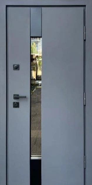 Входные двери Термикс антрацит / белый атлас vin с терморазрывом  улица 3 контура стеклопакет, фото 1