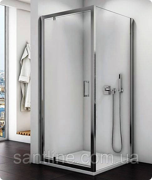 Душова кабіна 80х80х195 см DUSEL A-518 Chrome розпашні двері хромований профіль, скло прозоре 6мм, фото 1