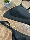 Жіночий пляжний чорний купальник без кісточок, фото 2