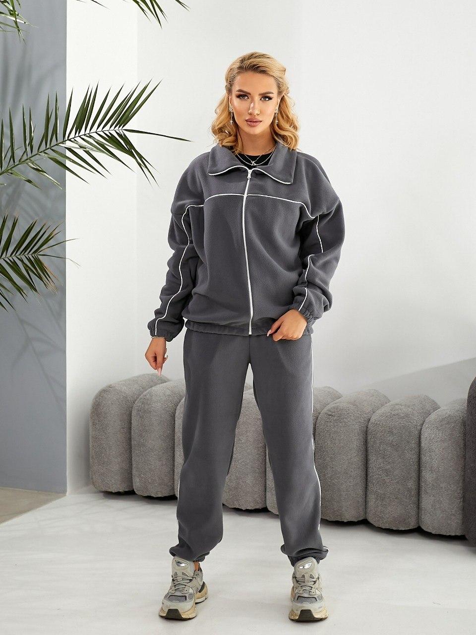 Жіночий флісовий теплий спортивний у розмірах 42-48 полар фліс (Туреччина) кофта на блискавці, фото 1