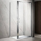 Душова кабіна 80х80х195 см DUSEL A-518 Chrome розпашні двері хромований профіль, скло прозоре 6мм, фото 2