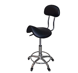 Стілець-сідло для майстра салону краси Ls-444 чорний стільці майстра зі спинкою