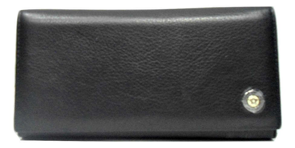 Жіночий гаманець із натуральної шкіри чорного кольору MMY-299007