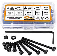 660шт. Набір гвинтів M2 чорний, M2 x 4/6/8/10/12/16/20/25/30 мм