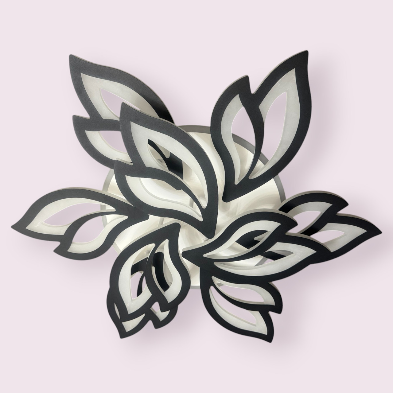 Світлодіодна сучасна люстра 8824/6+3BK LED 3color dimmer, фото 1