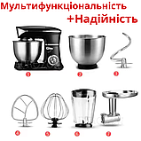 Кухонний комбайн-м'ясорубка Zepline посиленої потужності 4200 Вт Комбайн-м'ясорубка з тістомісом та блендером Кухонна машина 3в1, фото 6