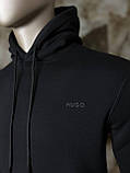 Чоловіча кофта худі Hugo Boss M2174 чорна, фото 10