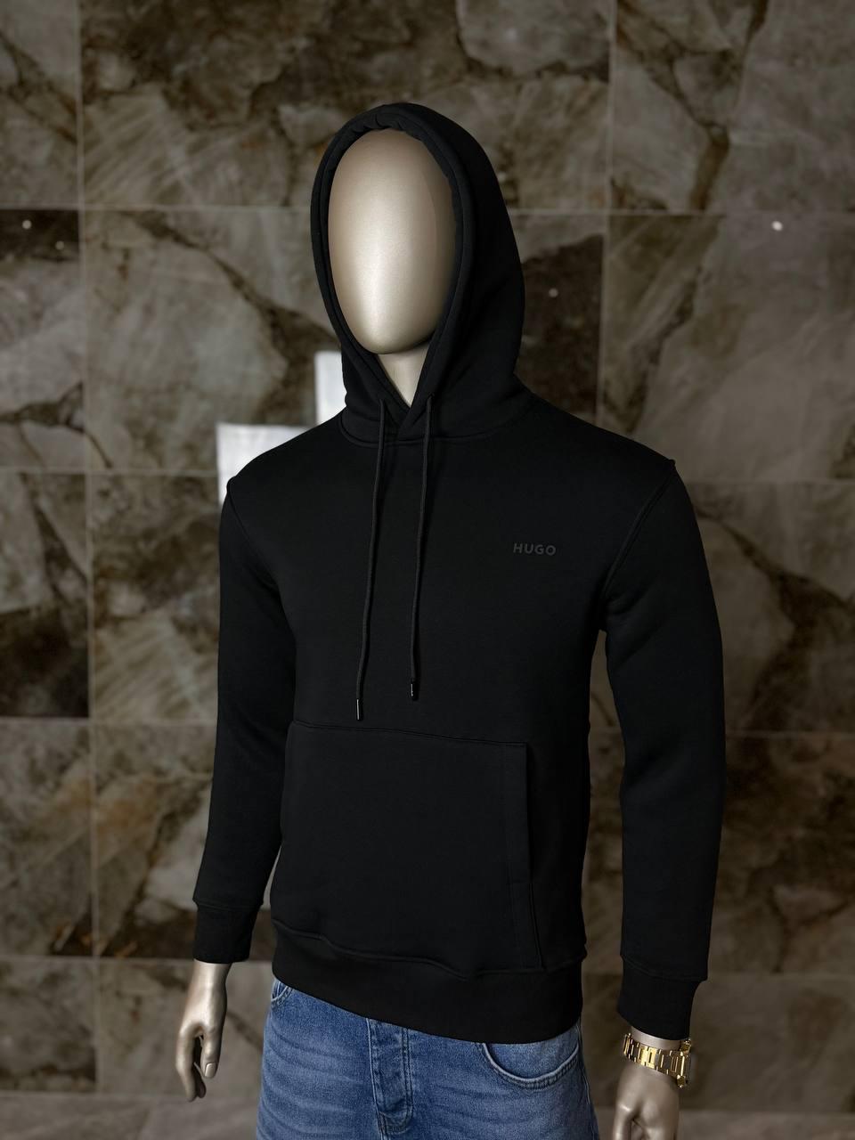 Чоловіча кофта худі Hugo Boss M2174 чорна, фото 1