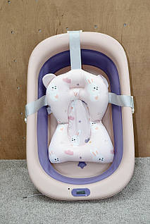 Ванна дитяча складна з матрацом і термометром Bimbo, pink 30011