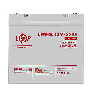 Аккумулятор гелевий LPM-GL 12V - 55 Ah
