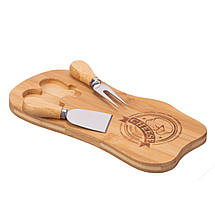 Набір для подачі сиру Ardesto Midori AR0921 28х14х2 см бежевий ID 5006560, фото 3