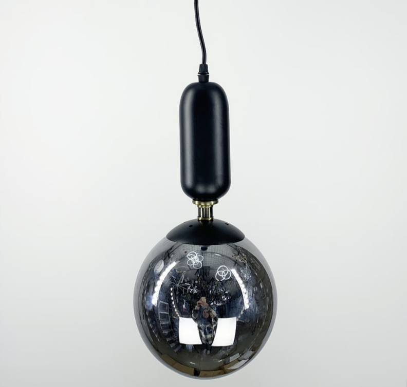 Підвісний світильник в чорному корпусі з об‘ємним плафоном 12015/1, фото 1