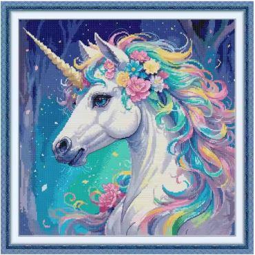 Набір для вишивання за нанесеною на канву схемою “Unicorn 5”. AIDA 14CT printed , 47*47см., фото 1